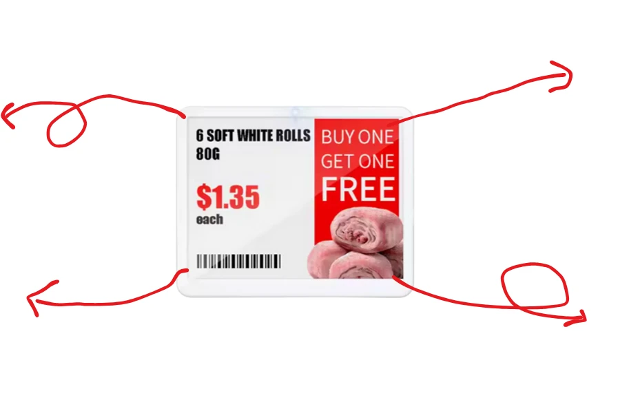 5.8-inch E-ink Electronic shelf labels